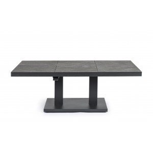 TRUMAN állítható magasságú prémium kültéri kerámia étkezőasztal - 140cm - antracit