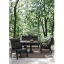 TRUMAN állítható magasságú prémium kültéri kerámia étkezőasztal - 140cm - antracit