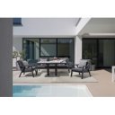 TRUMAN állítható magasságú prémium kültéri kerámia étkezőasztal - 140cm - antracit
