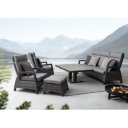 TRUMAN állítható magasságú prémium kültéri kerámia étkezőasztal - 140cm - antracit