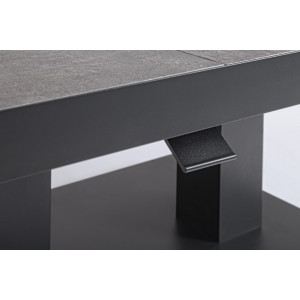 TRUMAN állítható magasságú prémium kültéri kerámia étkezőasztal - 140cm - antracit