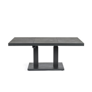 TRUMAN állítható magasságú prémium kültéri kerámia étkezőasztal - 140cm - antracit