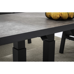 TRUMAN állítható magasságú prémium kültéri kerámia étkezőasztal - 140cm - antracit