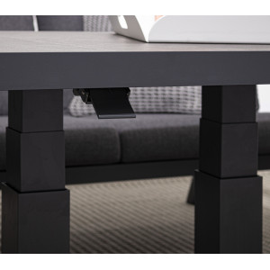 TRUMAN állítható magasságú prémium kültéri kerámia étkezőasztal - 140cm - antracit