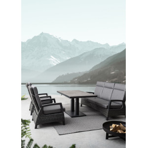 TRUMAN állítható magasságú prémium kültéri kerámia étkezőasztal - 140cm - antracit