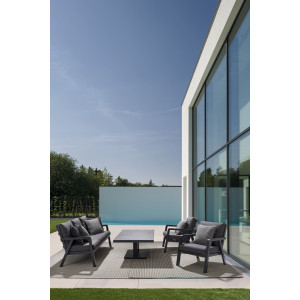 TRUMAN állítható magasságú prémium kültéri kerámia étkezőasztal - 140cm - antracit