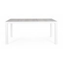 MASON prémium kültéri kerámia étkezőasztal - 160cm - világos szürke/fehér