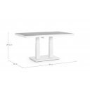 TRUMAN állítható magasságú prémium kültéri kerámia étkezőasztal - 140cm - világos szürke/fehér