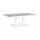 TRUMAN állítható magasságú prémium kültéri kerámia étkezőasztal - 140cm - világos szürke/fehér