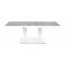 TRUMAN állítható magasságú prémium kültéri kerámia étkezőasztal - 140cm - világos szürke/fehér