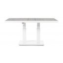 TRUMAN állítható magasságú prémium kültéri kerámia étkezőasztal - 140cm - világos szürke/fehér