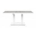 TRUMAN állítható magasságú prémium kültéri kerámia étkezőasztal - 140cm - világos szürke/fehér