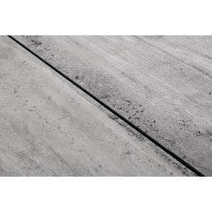 TRUMAN állítható magasságú prémium kültéri kerámia étkezőasztal - 140cm - világos szürke/fehér