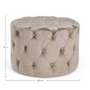 LORELLA modern bársony puff - beige/szürke/zöld