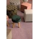 LORELLA modern bársony puff - beige/szürke/zöld