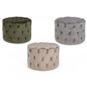 LORELLA modern bársony puff - beige/szürke/zöld