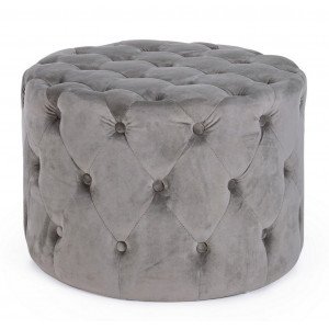 LORELLA modern bársony puff - beige/szürke/zöld