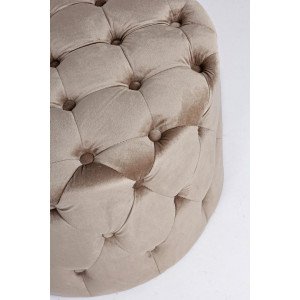 LORELLA modern bársony puff - beige/szürke/zöld