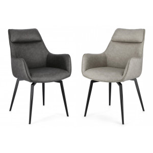 LAWRENCE design karfás szék - taupe/antracit