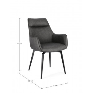 LAWRENCE design karfás szék - taupe/antracit
