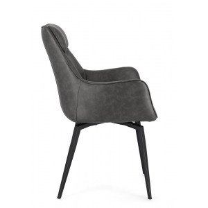 LAWRENCE design karfás szék - taupe/antracit