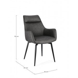 LAWRENCE design karfás szék - taupe/antracit