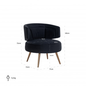 OROPESA design fotel - fekete/beige