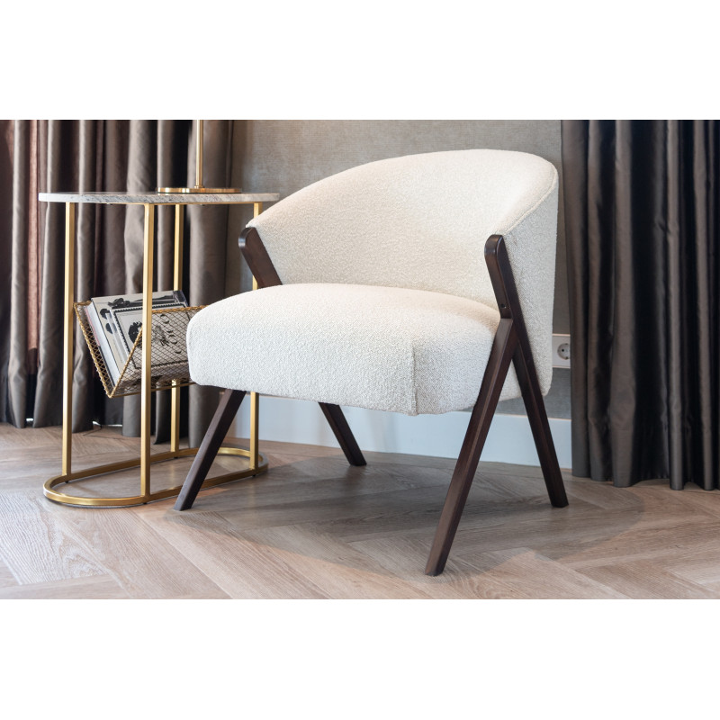 MARTIAGO design fotel - fehér boucle