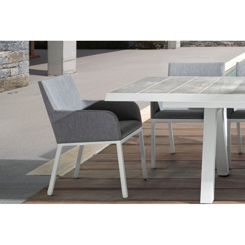 OWEN exkluzív kültéri szék - szürke/fehér