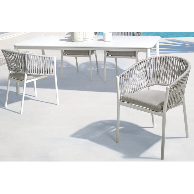 FLORENCIA exkluzív kültéri szék - szürke/fehér