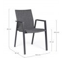 ODEON prémium kültéri szék - szürke/antracit
