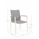 JALISCO prémium kültéri szék - szürke/fehér