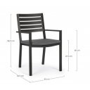 HELINA prémium kültéri szék - szürke/antracit