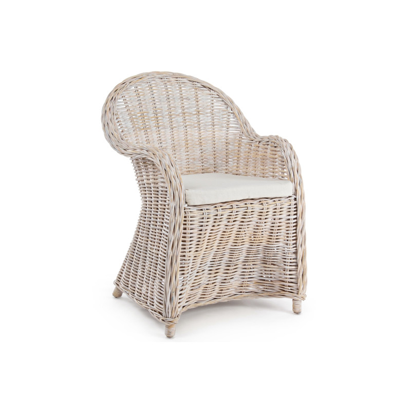 MARTIN prémium rattan szék - világos barna /fehér