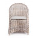 MARTIN prémium rattan szék - világos barna /fehér