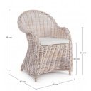 MARTIN prémium rattan szék - világos barna /fehér