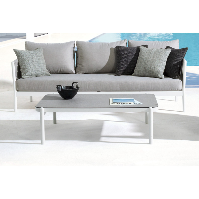 FLORENCIA kültéri dohányzóasztal - szürke/fehér