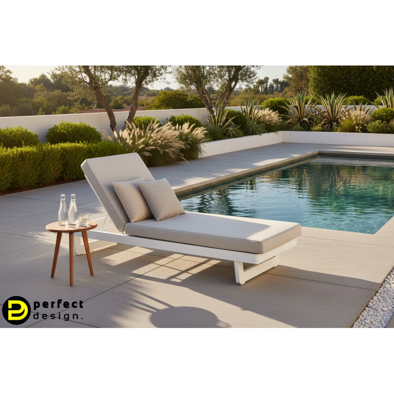 INFINITY prémium napozóágy - szürke/fehér