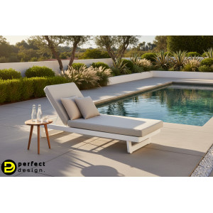 INFINITY prémium napozóágy - szürke/fehér BIZZOTTO