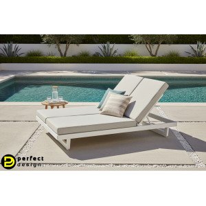 INFINITY DOUBLE prémium napozóágy - szürke/fehér BIZZOTTO