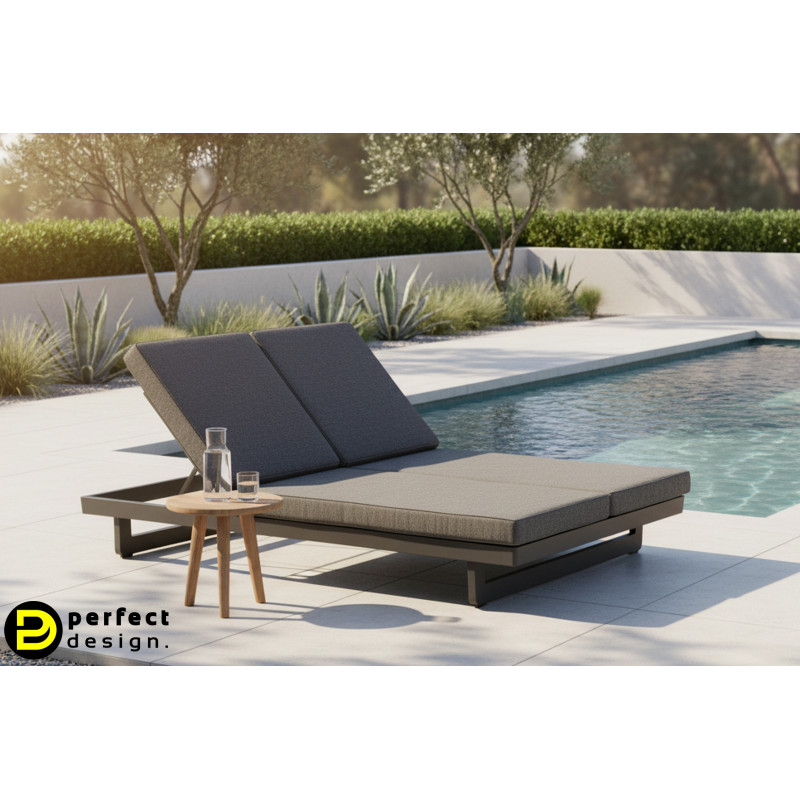 INFINITY DOUBLE prémium napozóágy - szürke/antracit