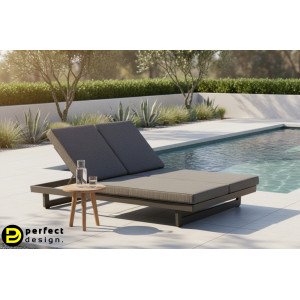 INFINITY DOUBLE prémium napozóágy - szürke/antracit BIZZOTTO