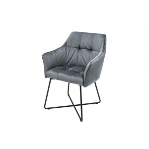 BERNARD design bársony szék - szürke