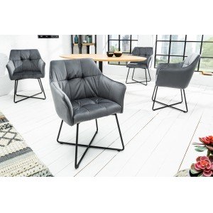 BERNARD design bársony szék - szürke INVICTA