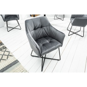 BERNARD design bársony szék - szürke