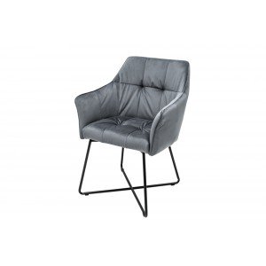BERNARD design bársony szék - szürke