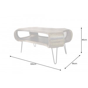 CAMBER tömör rózsafa dohányzóasztal - 100cm