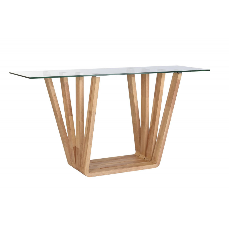 FAMBANO prémium üveg/dió konzolasztal - 145cm