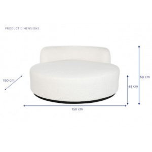 NEBBIA modern kerek kanapé - 150cm