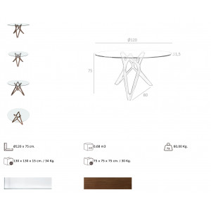 CARULLA prémium kerek étkezőasztal - 120/130/140cm